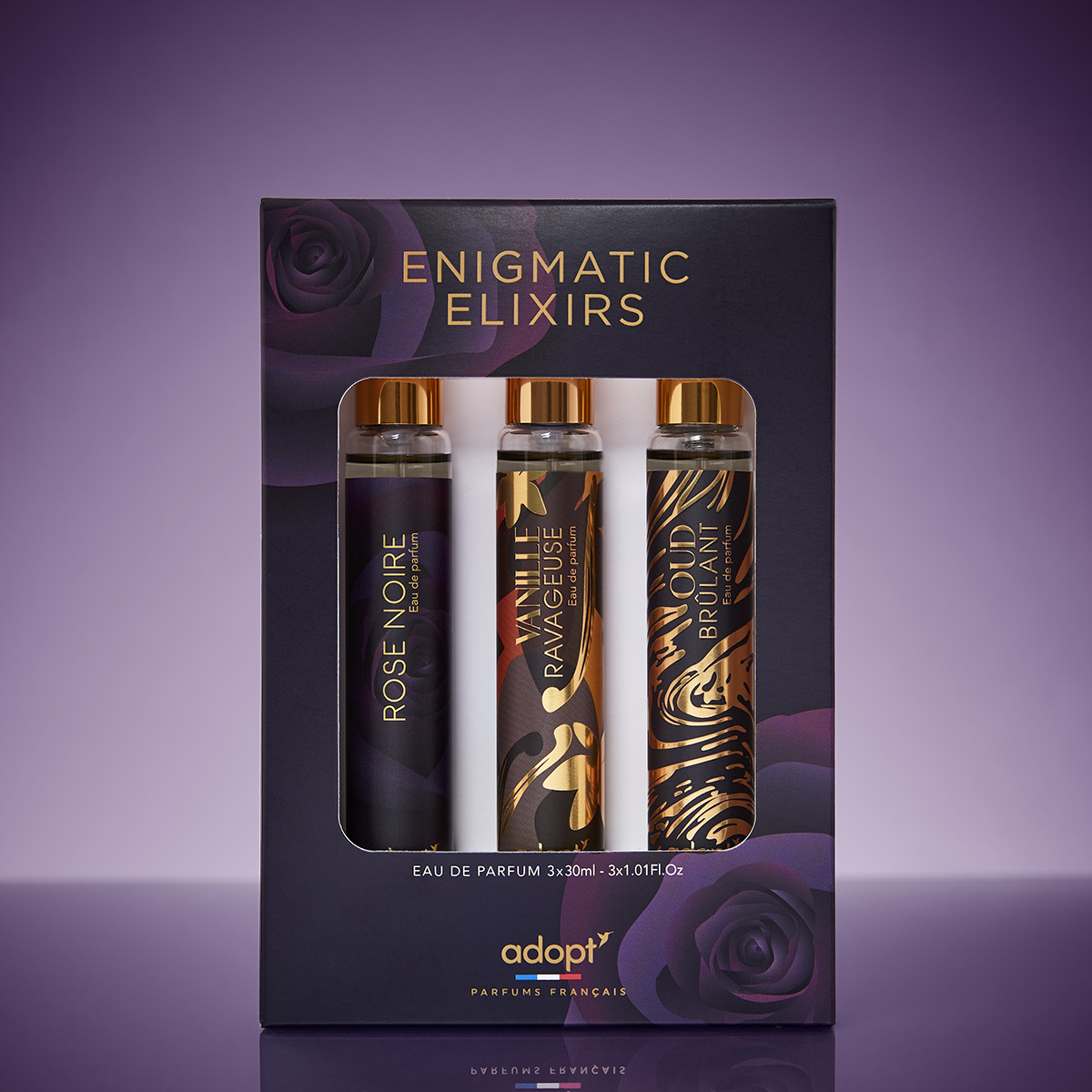 Enigmatic Elixirs Coffret 3 eaux de parfums Rose Noire 30 ml, Vanille Ravageuse Oud Brûlant ml